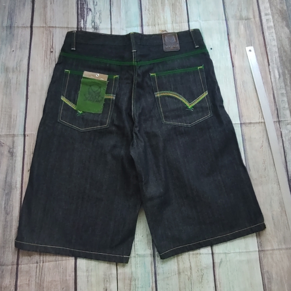 Short Baggy XMC Men's    Denim  Vintage Color Blue Dark Size  38 Cotton New